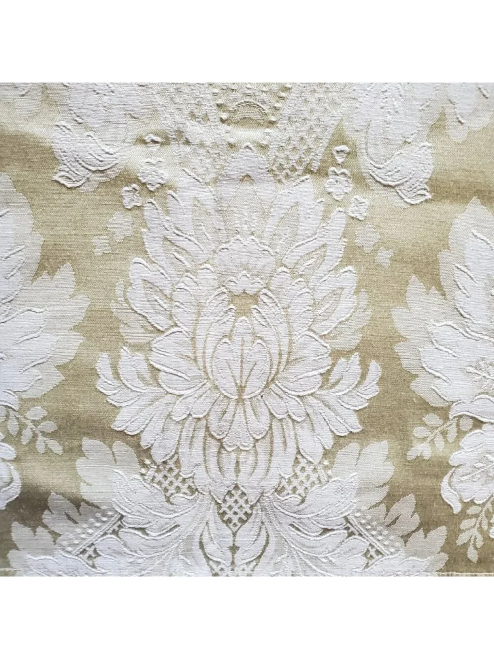 Vtg NOS Westone Luxury Sateen Shower Curtain Soft Green Jacquard Damask READ